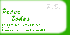 peter dohos business card